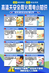 高温安全用电小知识海报