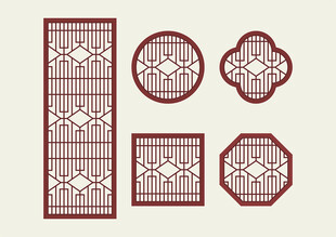 中式花纹 窗花格 镂空隔断