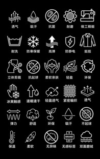 服装主图面料属性护理功能标签