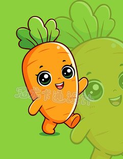 卡通萝卜宝贝矢量插图