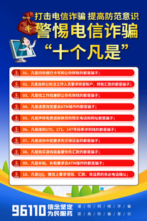 警惕电信诈骗十个凡是海报