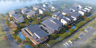 现代风格住宅区鸟瞰图景