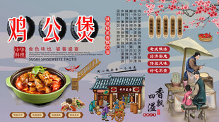 鸡公煲背景墙