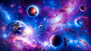 璀璨星空宇宙星球外太空银河背景