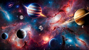 梦幻宇宙漩涡外太空银河星球背景
