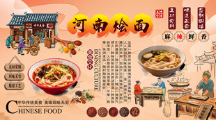 河南烩面背景墙