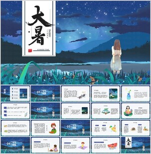 大暑节气PPT模板展示
