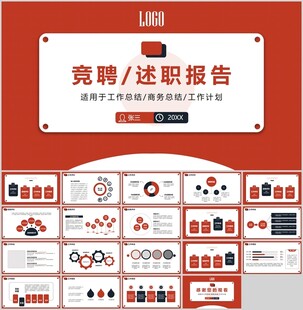 红色简约竞聘述职报告PPT