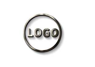 金属质感圆形LOGO展示