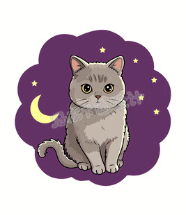 紫云蓝猫图案