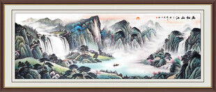 酒店大堂山水画 