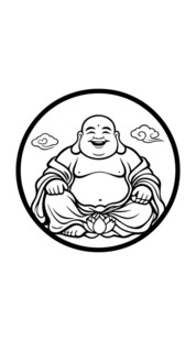坐禅弥勒佛图案