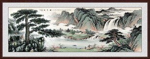 迎客松山水画