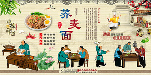 荞麦面背景墙