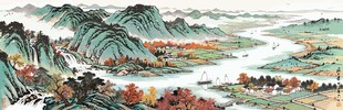 江南水乡水墨画