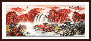 新中式山水画客厅装饰画