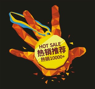 创意金色手指手掌奖牌热销素材