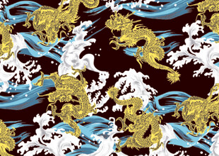 龙纹海浪图案设计素材