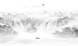 源远流长电视沙发背景墙