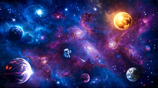 宇宙漩涡太空星球宇航员黑洞背景