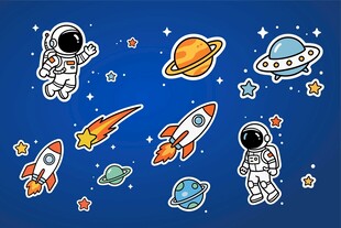 手绘卡通宇宙