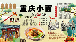 重庆小面背景墙