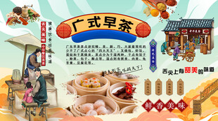 广式早茶背景墙