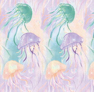 梦幻水母插画图案