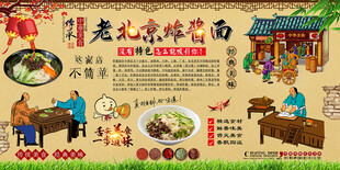 老北京炸酱面背景墙