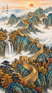 万里长城国画