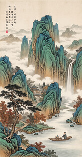 竖幅山水画
