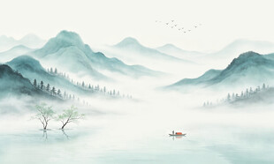 山水水墨画
