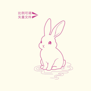 玉兔线描