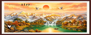 日照金山山水画