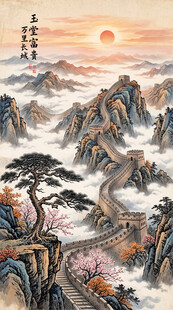 长城山水画