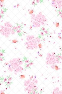 粉色花卉无缝汉服