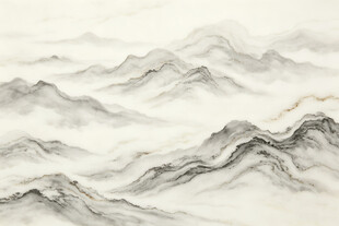 水墨山水云雾缭绕图
