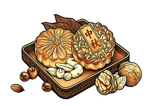 手绘月饼
