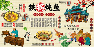 铁锅炖鱼背景墙
