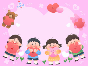儿童心理健康辅导健康成长插画