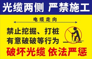 光缆两侧禁施工警示牌