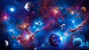 太空黑洞宇航员星球宇宙星空背景