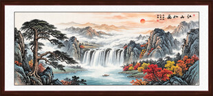 迎客松客厅沙发背景墙装饰画