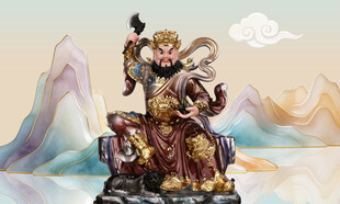 威武财山神像尽显祥瑞之气