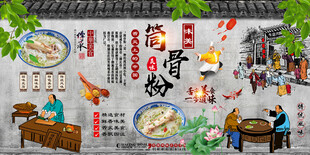 筒骨粉背景墙