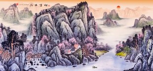 水墨山水国画景观图