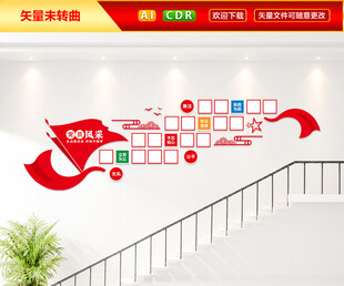 党员风采楼梯文化墙
