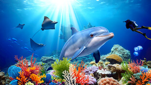 海底世界海豚