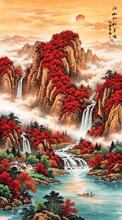 鸿运当头玄关画