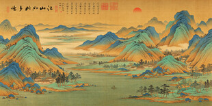 千里江山图背景墙